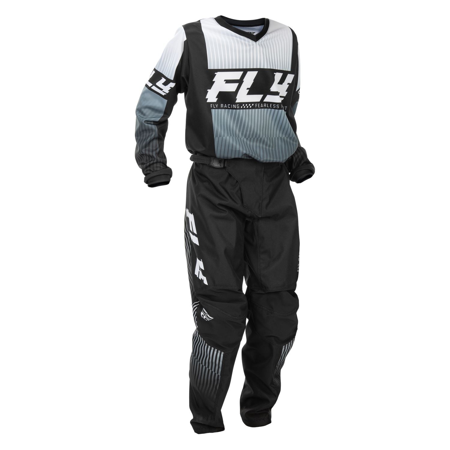 Fly Racing 2026 Motocross Combo Kit F-16 Youth Black White